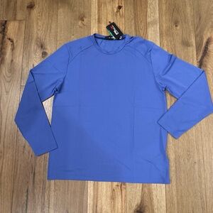 NEW NWT RLX Ralph Lauren L/S Pullover Top Blue Mens Large Lightweight Nylon $128